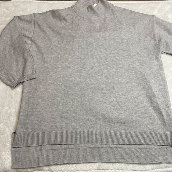 Tahari Flannel Sweater Women's Plus Size 1X Gray Mock Neck Zipper Back Rayon NEW - Picture 10 of 10